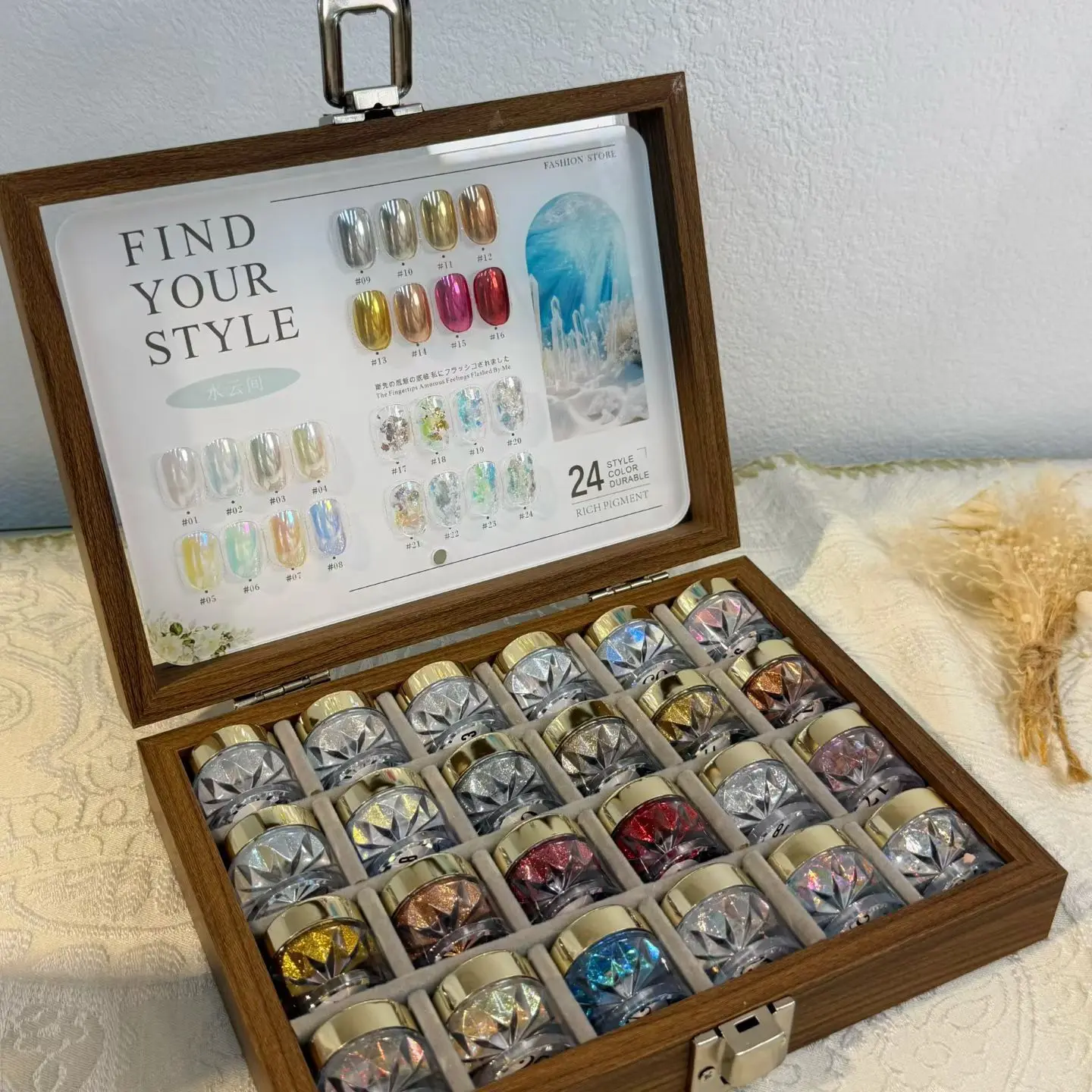 1kit prego glitter espelho mágico luar pó poeira decoração para unhas manicure cromo pó dicas de unhas arte suprimentos pigmento