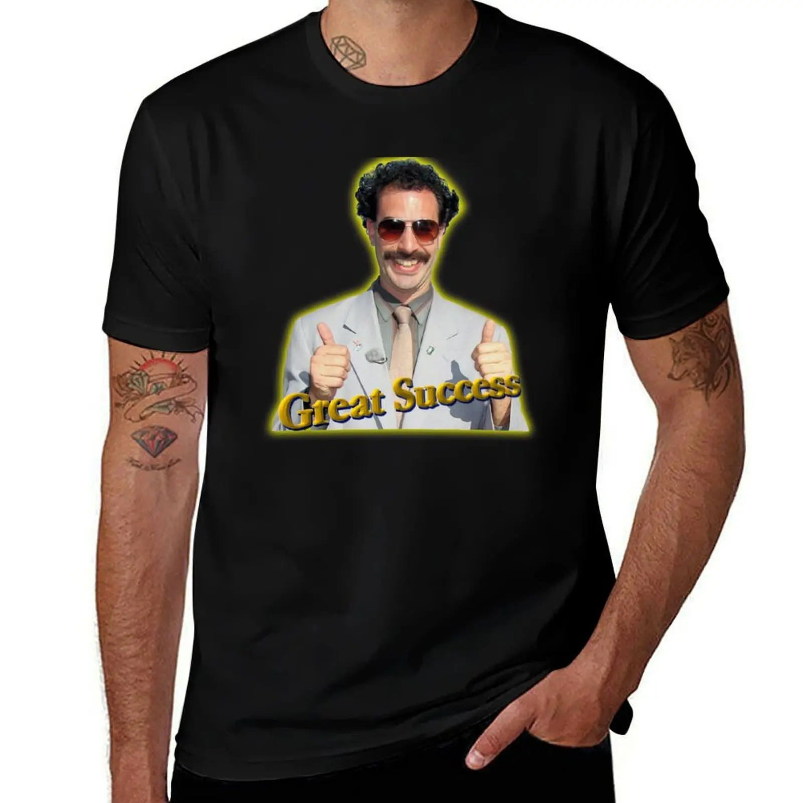 Borat Great Success sticker T-Shirt Fashion Graphic Tee for Men T-Shirt