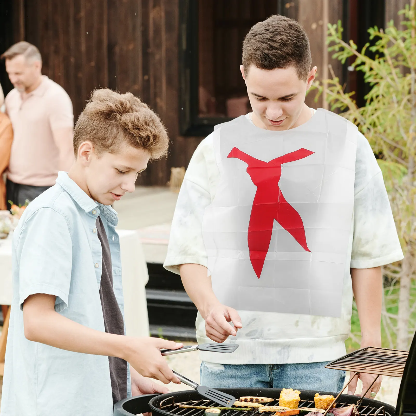 100Pcs Disposable Oil-Proof Seafood Bibs for Adults Funny Lobster Design Aprons Bulk Convenient Eating Protection for Crawfish
