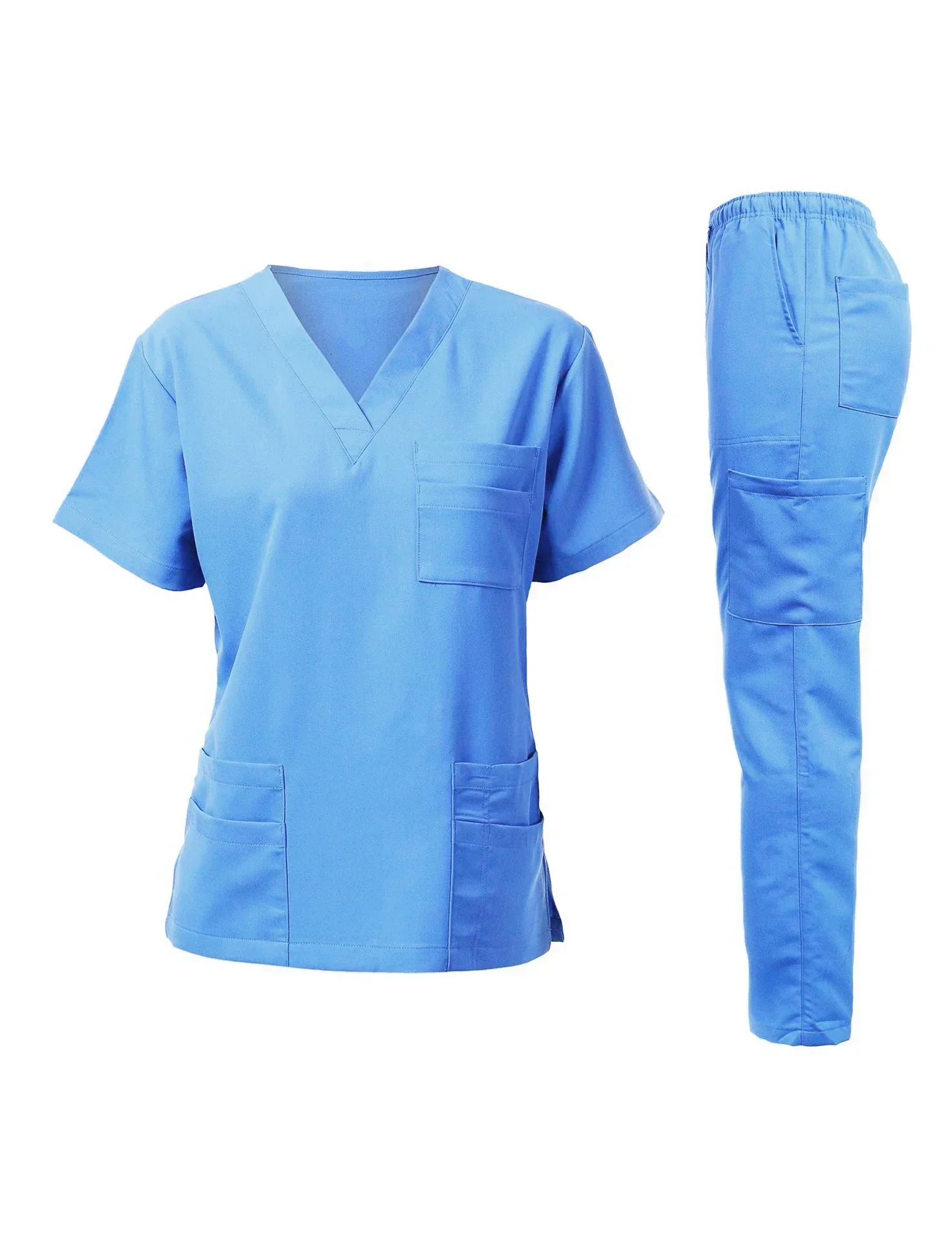 Uniformes médicos para homens e mulheres, Roupas de enfermagem, Trajes de beleza, Conjuntos de enfermeira, Médico Dentista, Tops Clínicos e Calças, Novo