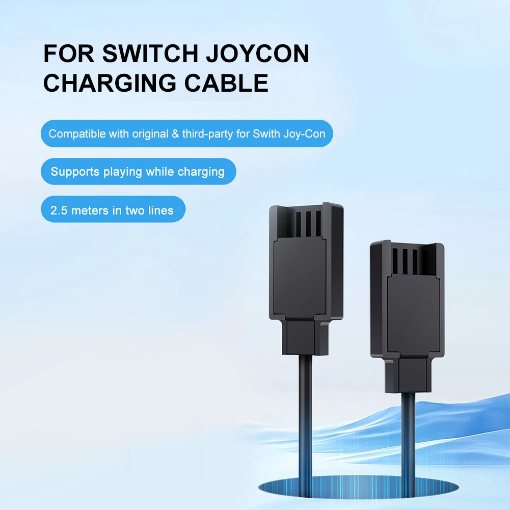 USB Charger Cable for Joycon Controller 2 in 1 Portable Charger Cable 2.5M Travel Charging Cables for Switch Controller Charger - view 5