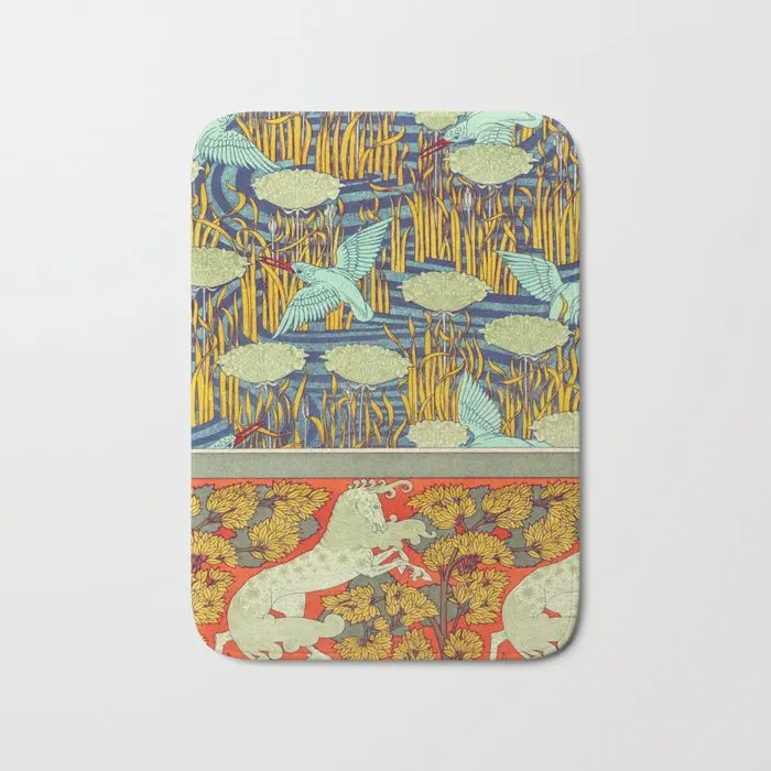 HOT Bathroom Rugs Dusty Blue Bath Mat Flannel Absorbent Non Slip Doormat for Entrance Door Bathroom Mat Set cute floor mat