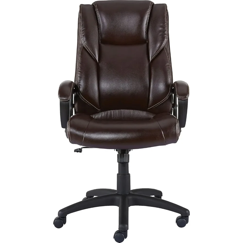 

STAPLES Kelburne Luxura Brown Faux Leather Computer Desk Chair, 2-Pack