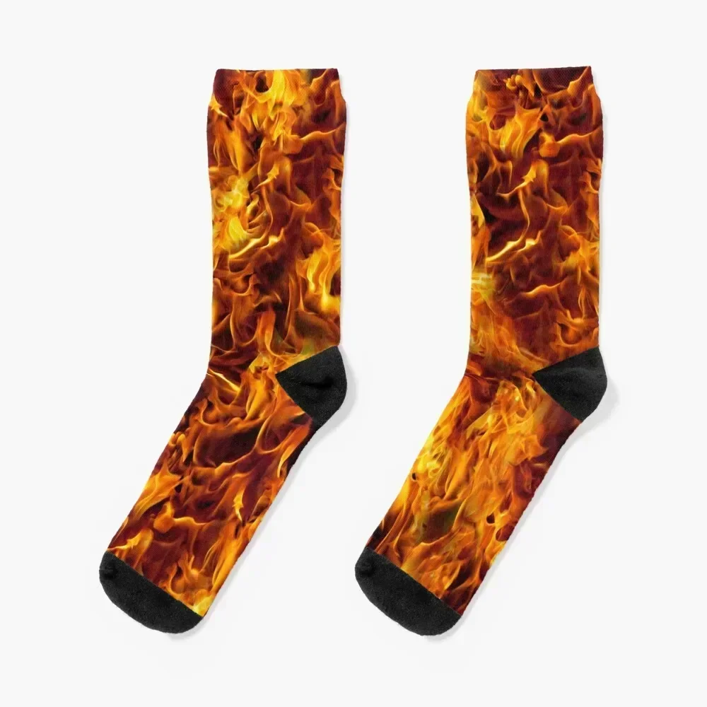 

Fire and Flames Pattern Socks Running cotton Climbing hip hop Men's Socks Luxury Women's