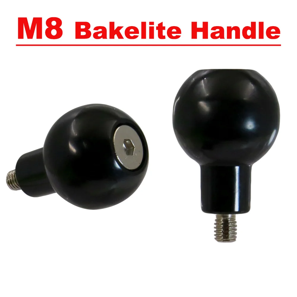 1/2/5/10pcs M8 RBG Rotary Ball Handle Machine Handle Lever Rotating Grip for Lathe Milling Machine M8 Bakelite Black Handle