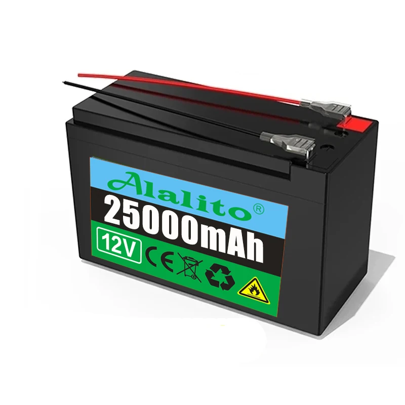 2024 Upgraded 12V 25Ah 18650 lithium battery Built-in BMS pack Rechargeable battery for solar energy electric vehicle battery