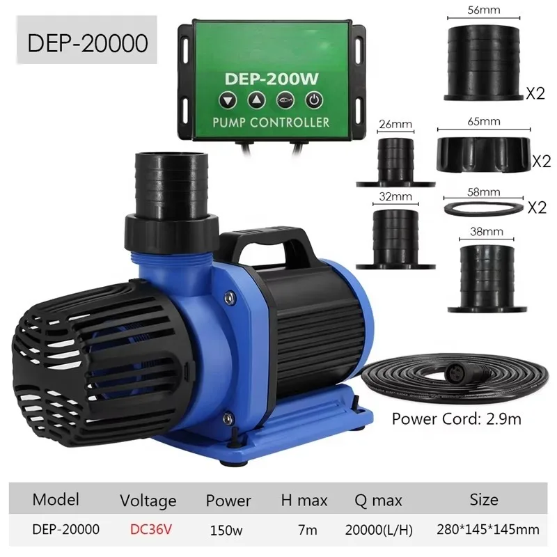 Adjustable 20000L/H Large Flow Fish Pond Water Pump Good Water Circulation Pump DC Submersible Aquarium Water Pump