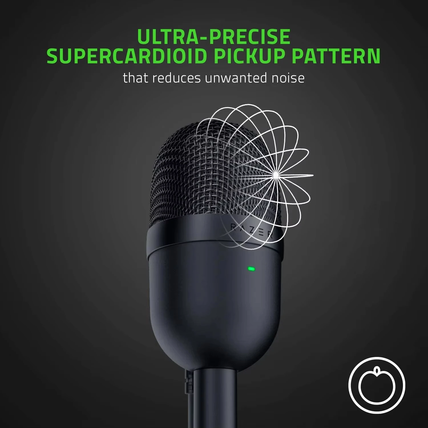 ميكروفون Razer Seiren Mini USB مكثف، ميكروفون بث مدمج للغاية مع نمط لاقط فائق القلب