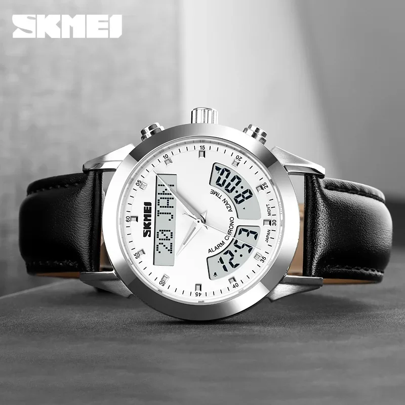 SKMEI-Relógio de pulso tempo para homens e mulheres, muçulmano Qibla Watch, Adhan Alarm Clock, Calendário Hijri, islâmico, Al Harameen, Fajr