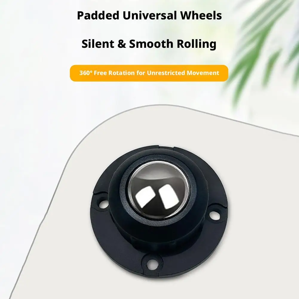 1/4Pcs Universal Ball Pulley 360° Rotation Self-Adhesive Caster Wheels 100KG Bearing Smooth Rolling for Furniture Storage Box