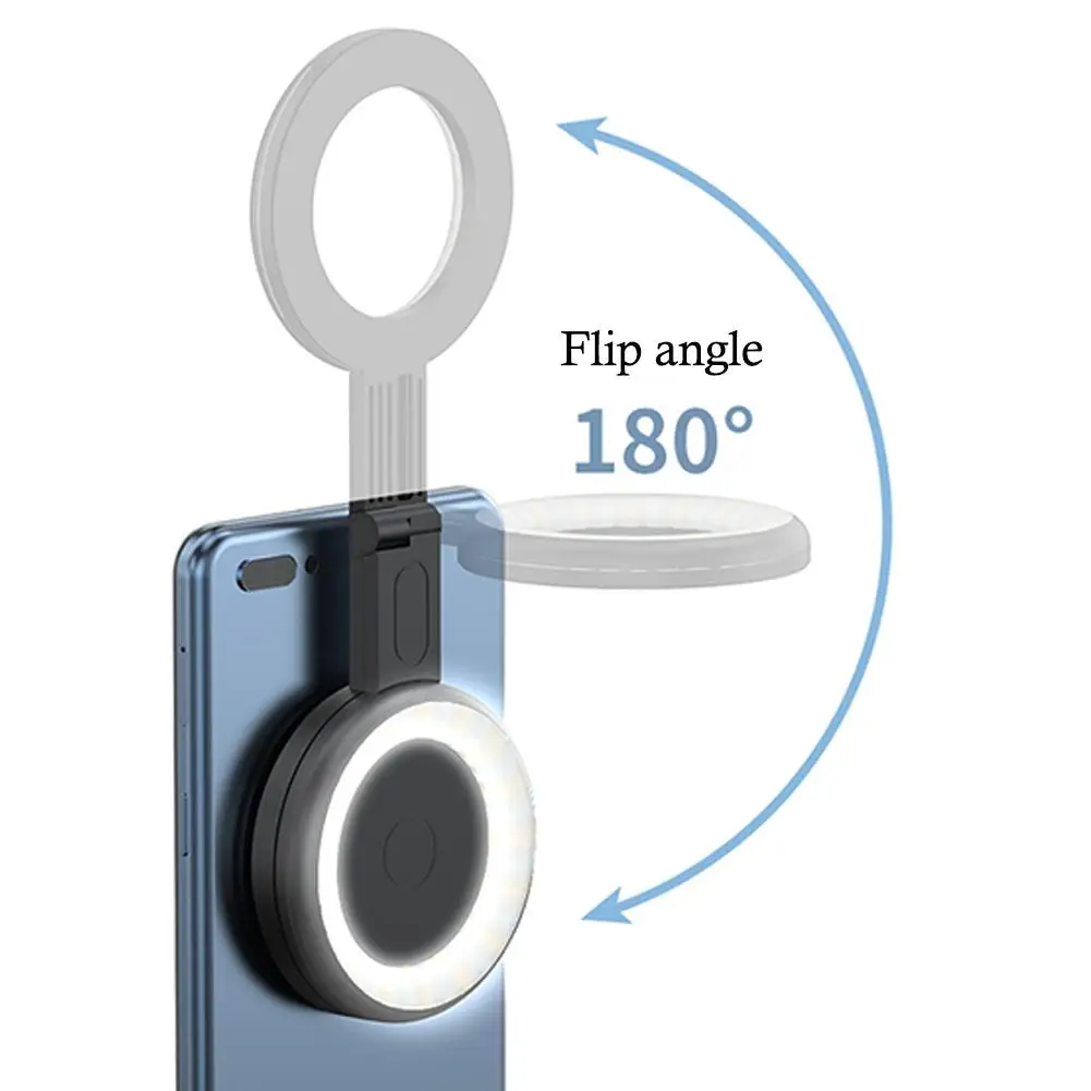 Magnetic Mobile Phone Fill Light, Soft Light, Cold Mode Light Reversible Warm Adjustment, Portable Scene And Pocket Photo P6A3