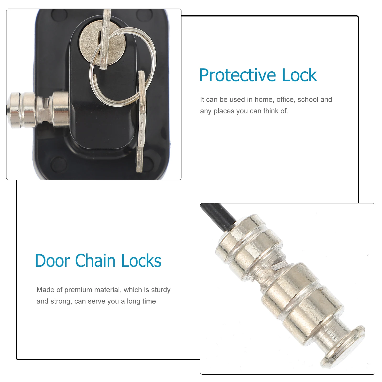

1 Set Lock Kids Window Door Household Durable Protective Lock Chain Anti-Theft Latch Home Office School Window