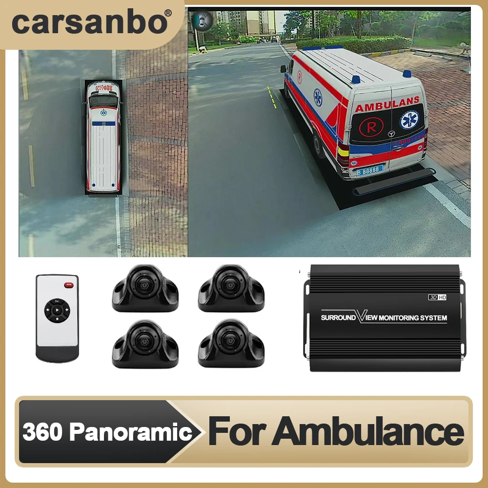 Carsanbo Car 360° Surround View Camera System 360 Bird's Eye Seamless View 3D 1080P Recorder Is Suitable for Ambulance