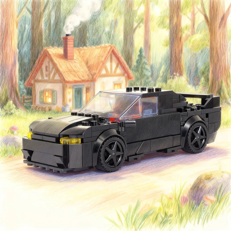 

576 деталей MOC City Champions: Конструктор «Модель Nissan», развивающая игрушка для сборки, идея для творчества, рождественский подарок