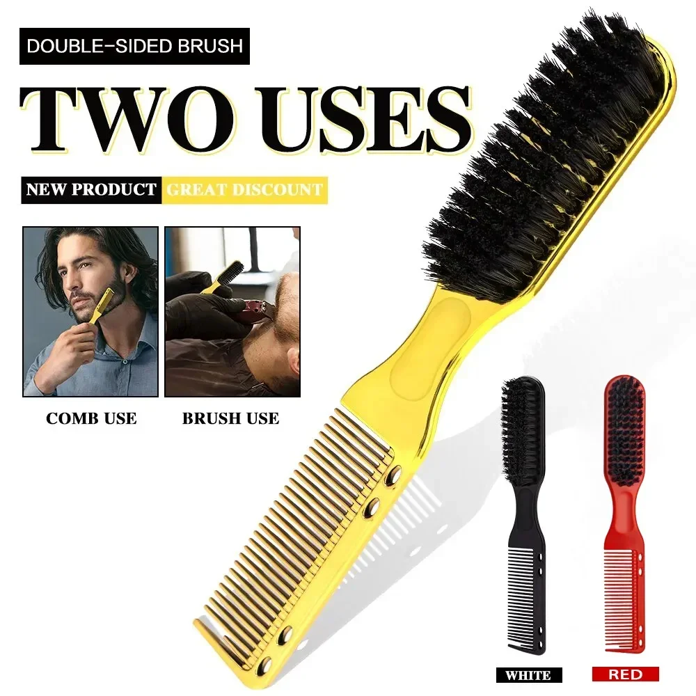 Portable Barber Beard Comb Two-sided Men's Shaving Brush Beard Moustache Brushes Salon Hairdressing Hair Styling Tool