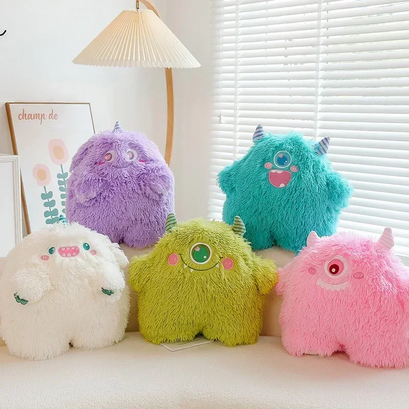 Long-haired little monster plush toy girl bed sofa tatami throw pillow cushion doll doll