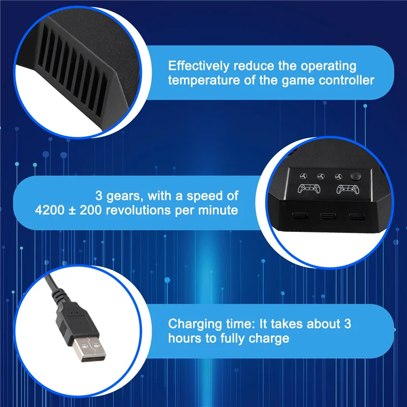 Ps5/Ps5 슬림 콘솔용 ELEC-수직 냉각 스탠드 Playstation5 게임 패드 충전 도크용 고속 충전 스테이션