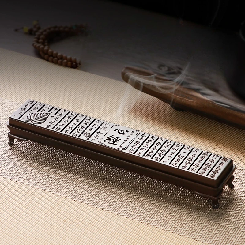 Renaissance Style Alloy Incense Burner Heart Sutra Box Line Incense Household Study Tea Ceremony Bedroom Office Hotel Lobby