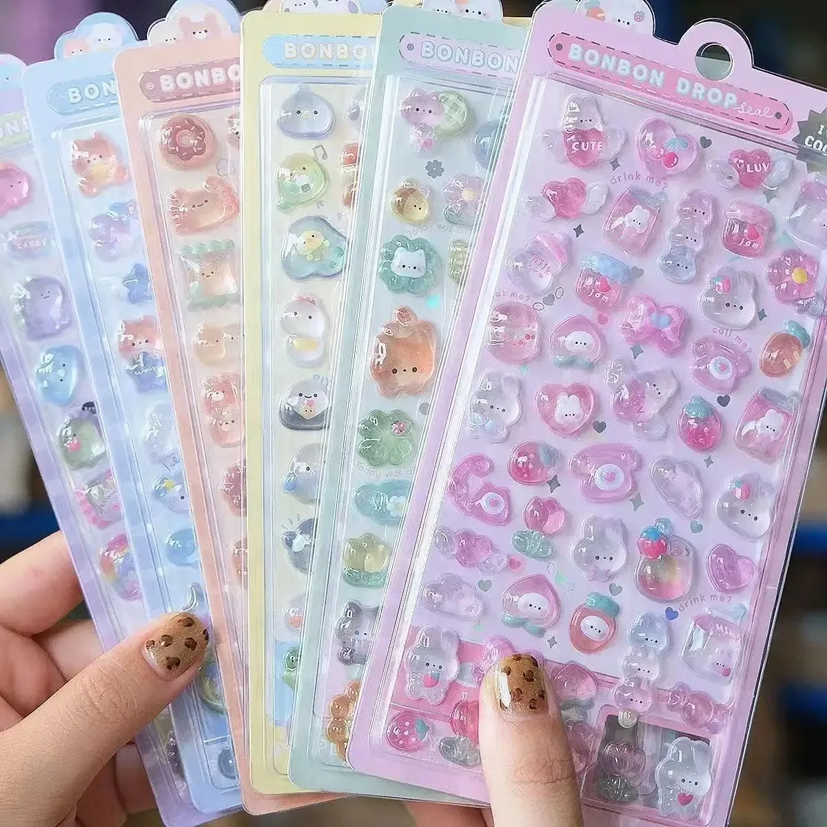 

/*Kawaii 3D Jelly Resin Stickers Cute Cartoon Sparkle Transparent Decals for Scrapbooking Phone Case Laptop DIY Decor..