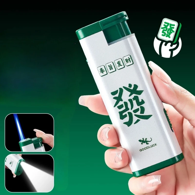 

Large Capacity Windproof Straight Blue Flame Inflatable Lighter Outdoor Camping Cigarette Ignition Tool Lighter Men's Gift