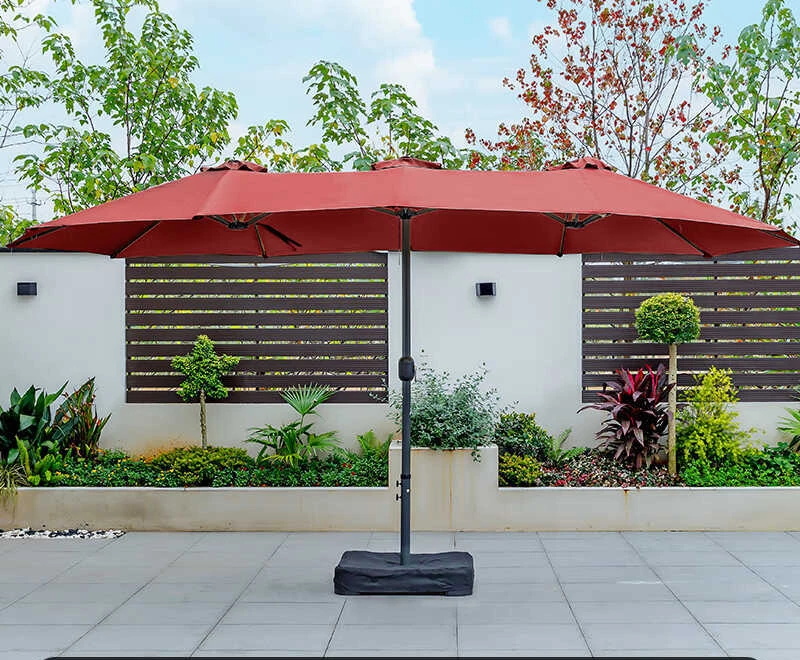 Outdoor Commercial Table Market Aluminum Patio Umbrella Garden Parasol with Crank Custom Auto Tilt Aluminum Patio Parasol Beach