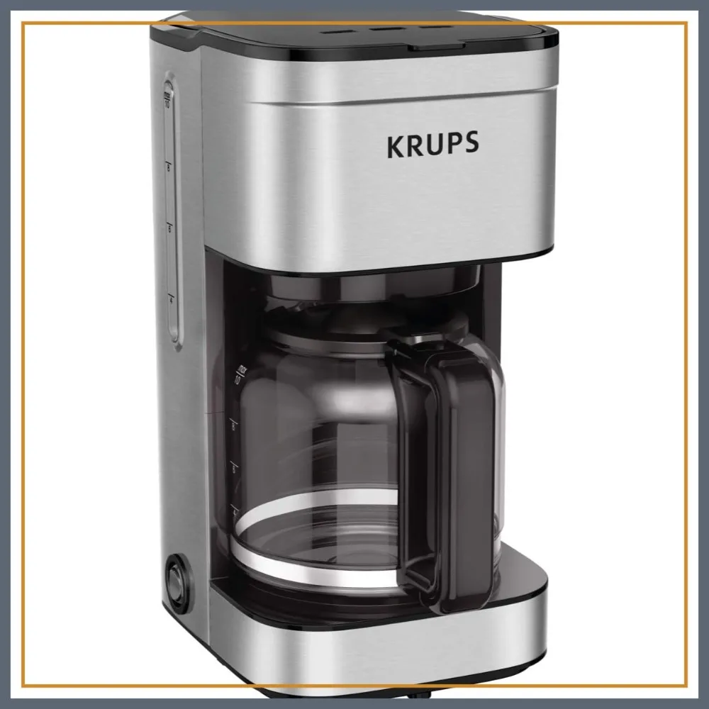 

10 Cup Stainless Steel Drip Coffee Maker, 900 Watts, Dishwasher Safe Carafe, Black & Silver