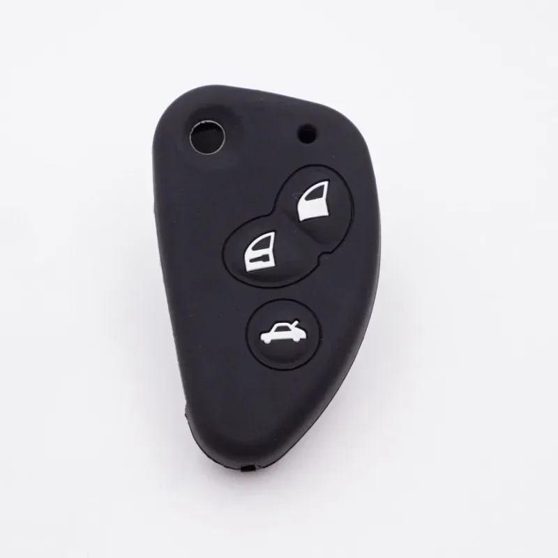 For Alfa Romeo 3 Buttons Silicone Car Key Cover Case Protect Skin Shell Holder Gt 147 156 166 JTD TS Folding Remote Keychain