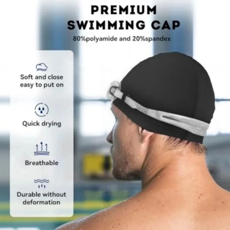 Swimming Cap，High Elasticity，Comfortable and Breathable，Adult universal solid color swim cap image 3