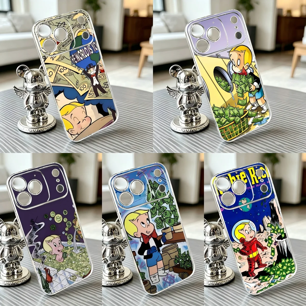 Cartoon R-RichieS Rich Art Phone Case For Samsung S26 S25 S24 S23 S22 S21 S20 FE Note20 Note10 Plus Ultra Lite Edge 5G TPU Cover