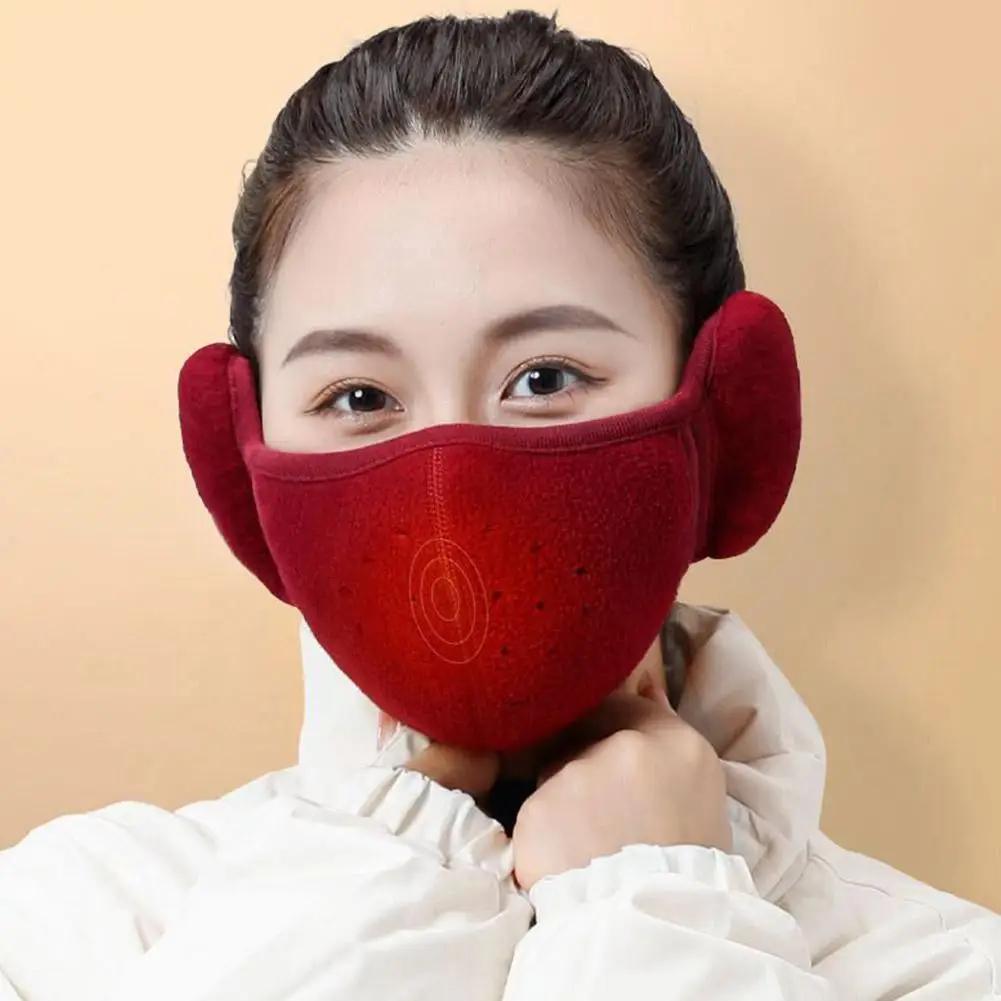 Winter-Fleece-Ohrenschützer mit winddichter Mundschutz, Unisex, warmer Ohrenwärmer, atmungsaktive Gesichtsmaske für Outdoor-Aktivitäten – Detail 13