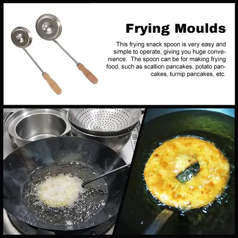 Fritter Scoops Kitchen Frying Moulds Stainless Steel Oil Frying Molds Home Fried Snack Scallion Pancake Spoon