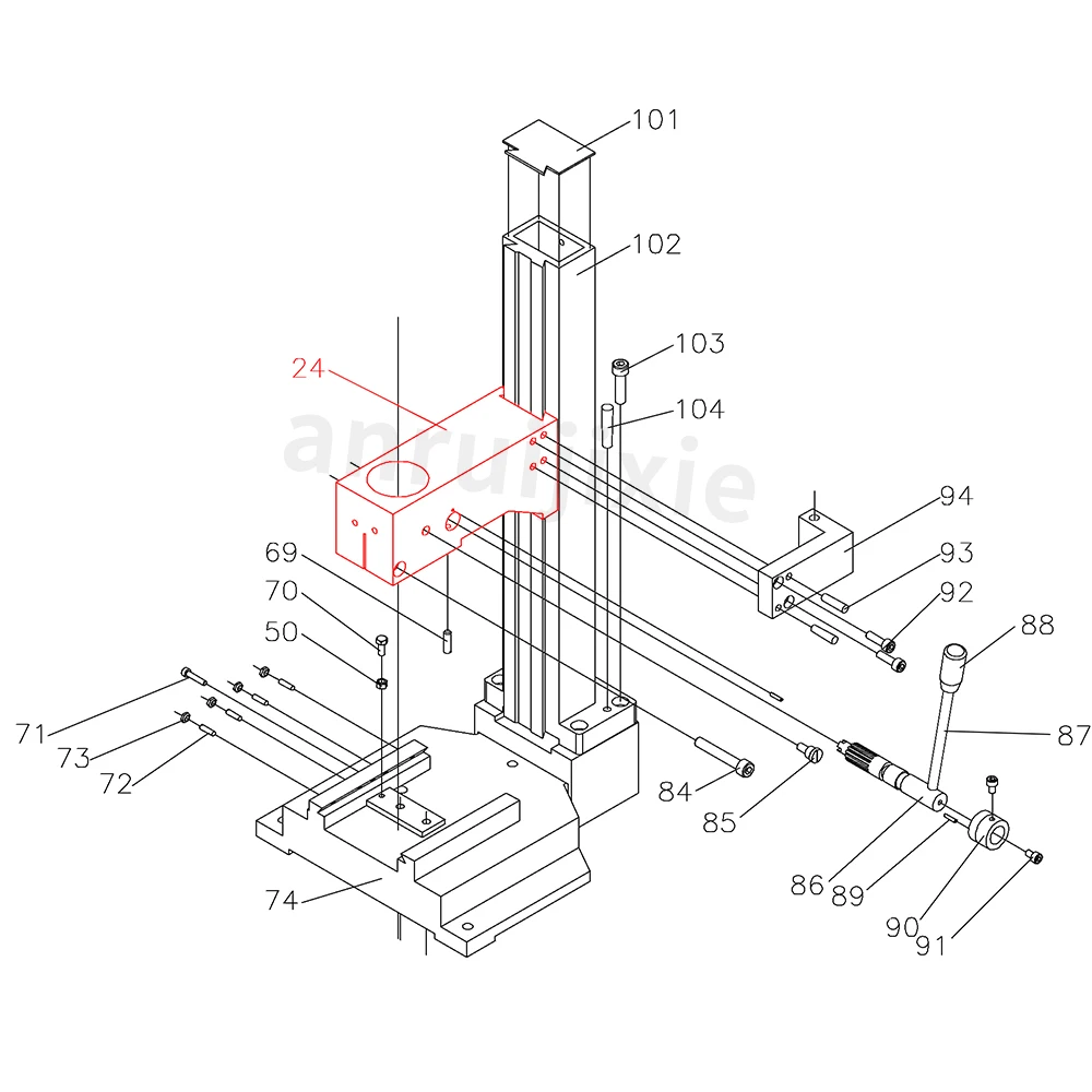 Spindle Box G0937&SIEG X1-024&JMD-1&SOGI S1-16&-10&MS-1&Compact 1&Clarke CMD10&SX1P-094&SX1PLUS Spindle Housing Mini Mill Spares