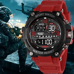 MAYZHISU Sports Electronic Watch for Man Waterproof Outdoor Men's Sports Watches Stopwatch Alarm Clock Kids LED Digtial Clock