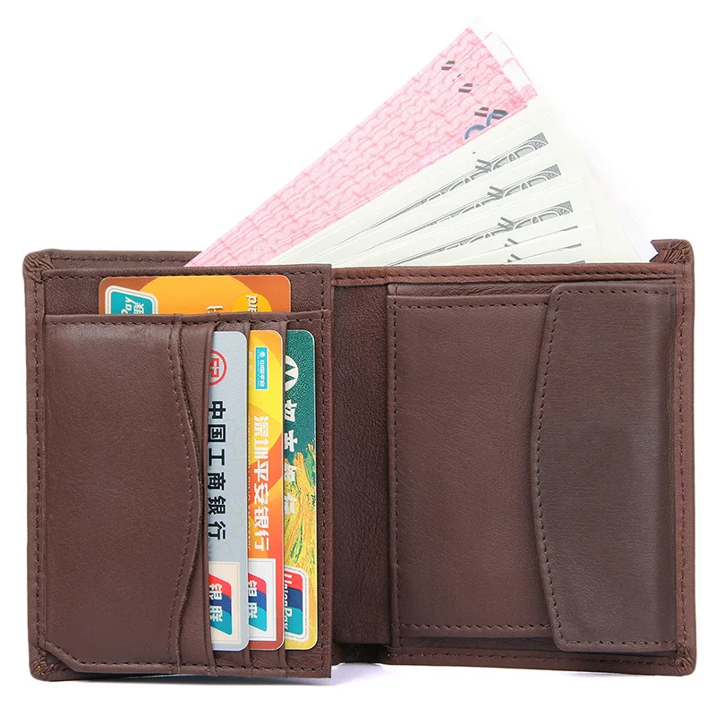 

Short Leather Wallet Retro First Layer Leather Wallet Vertical Coin Purse Fashion Casual Versatile Graduation Gift