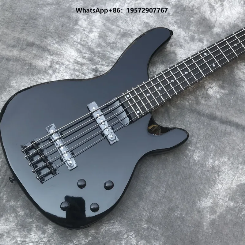 24 Fret 5String Electric Bass, Beginner Level 5String Bass Guitar for Band Performances