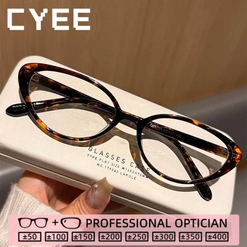 

CYEE Fashion Cat EyeTR90 Photochromic Myopia Eyeglasses Progressive Glasses Women Customization Prescription Optical Eyewear