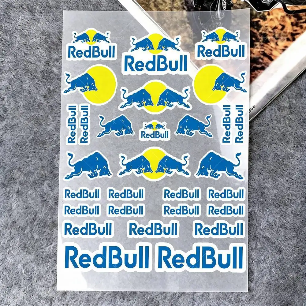 

For RED BULL Reflective Motorcycle Stickers, 3M Safety Warning At Night In The Dark Scooter Helmets