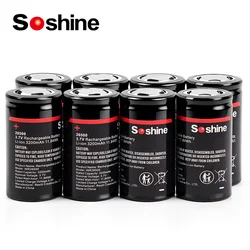 Soshine 3.7V 3200mAh Rechargeable Batteries Li-ion 26500 Battery 3.7V 26500 Battery lithium for Flashlight Electric Razor Shaver