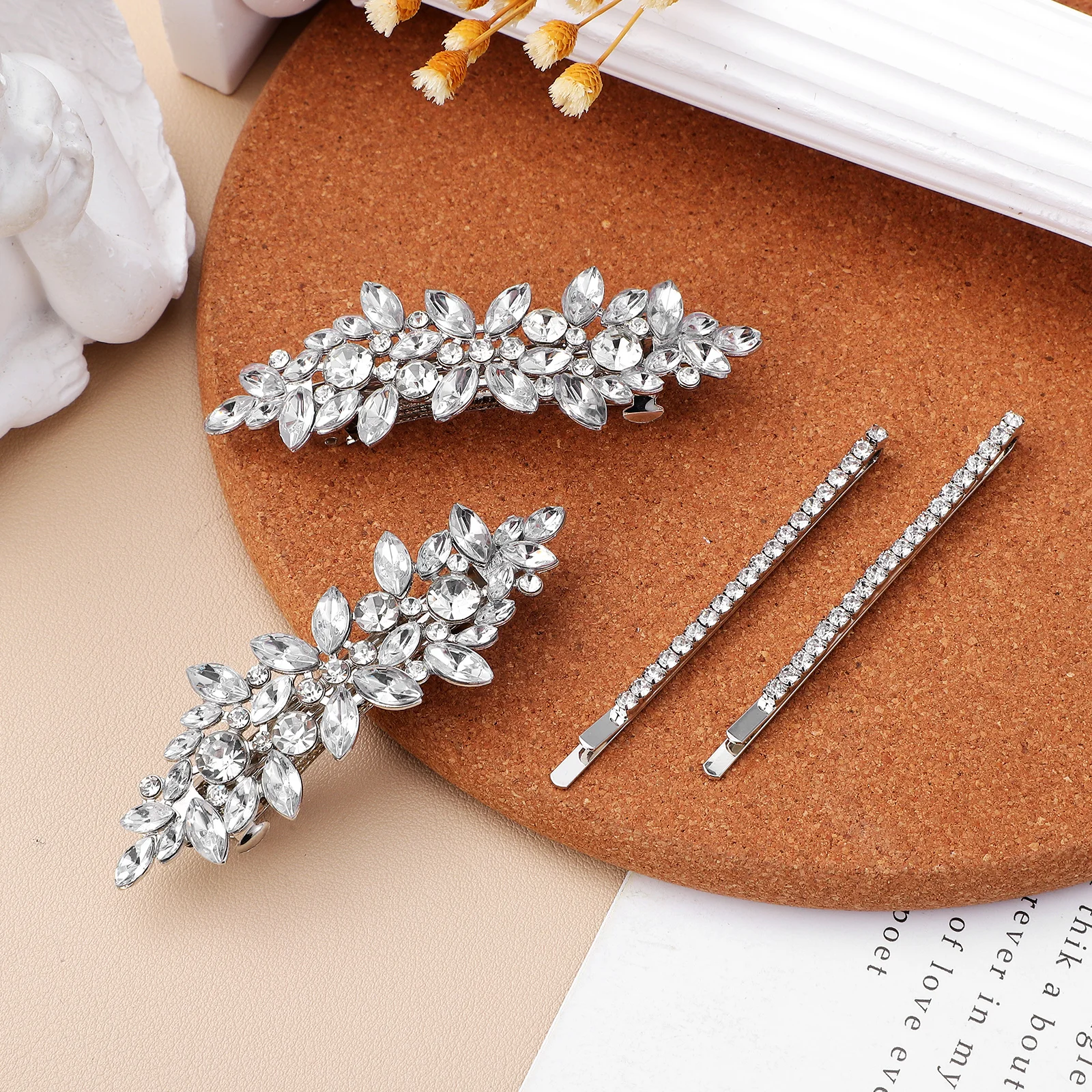 

Rhinestone Clips Elegant Wedding Pins Fancy Bridal Hair Accessories Sparkly Bridal Hair Pieces for Bridesmaid Party Vintage