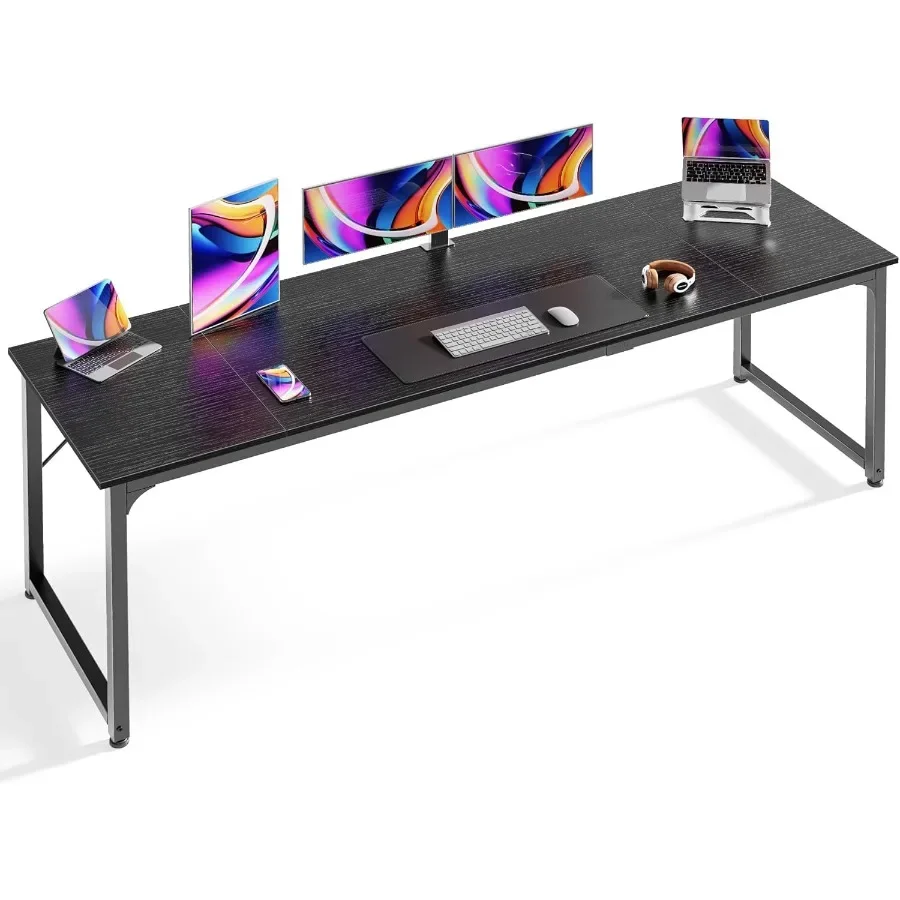 مكتب كمبيوتر 80 بوصة للمكتب المنزلي والدراسة، مكتب ألعاب كبير مع مساحة تخزين، مكتب عمل طويل وبسيط للكتابة يتميز بواسعة #1