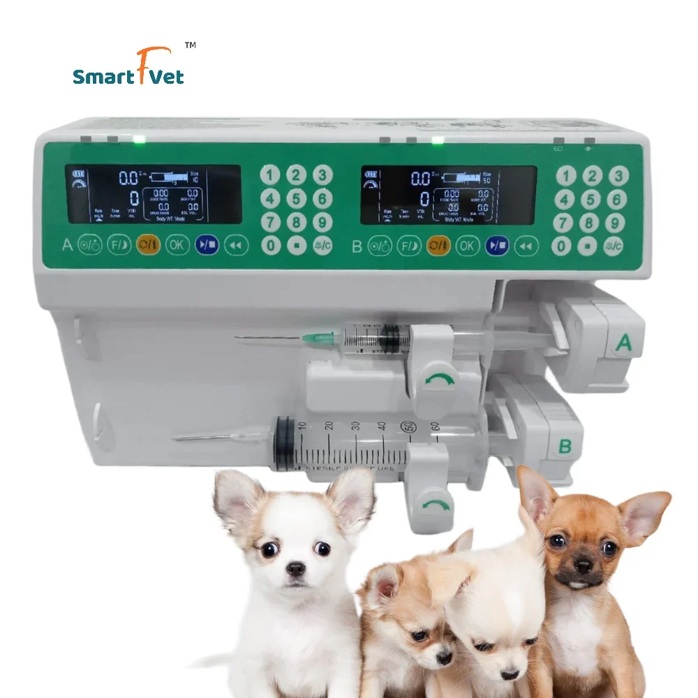 Veterinary Equipment Injection Pump Double Channel Medical Syringe Infusion Pump