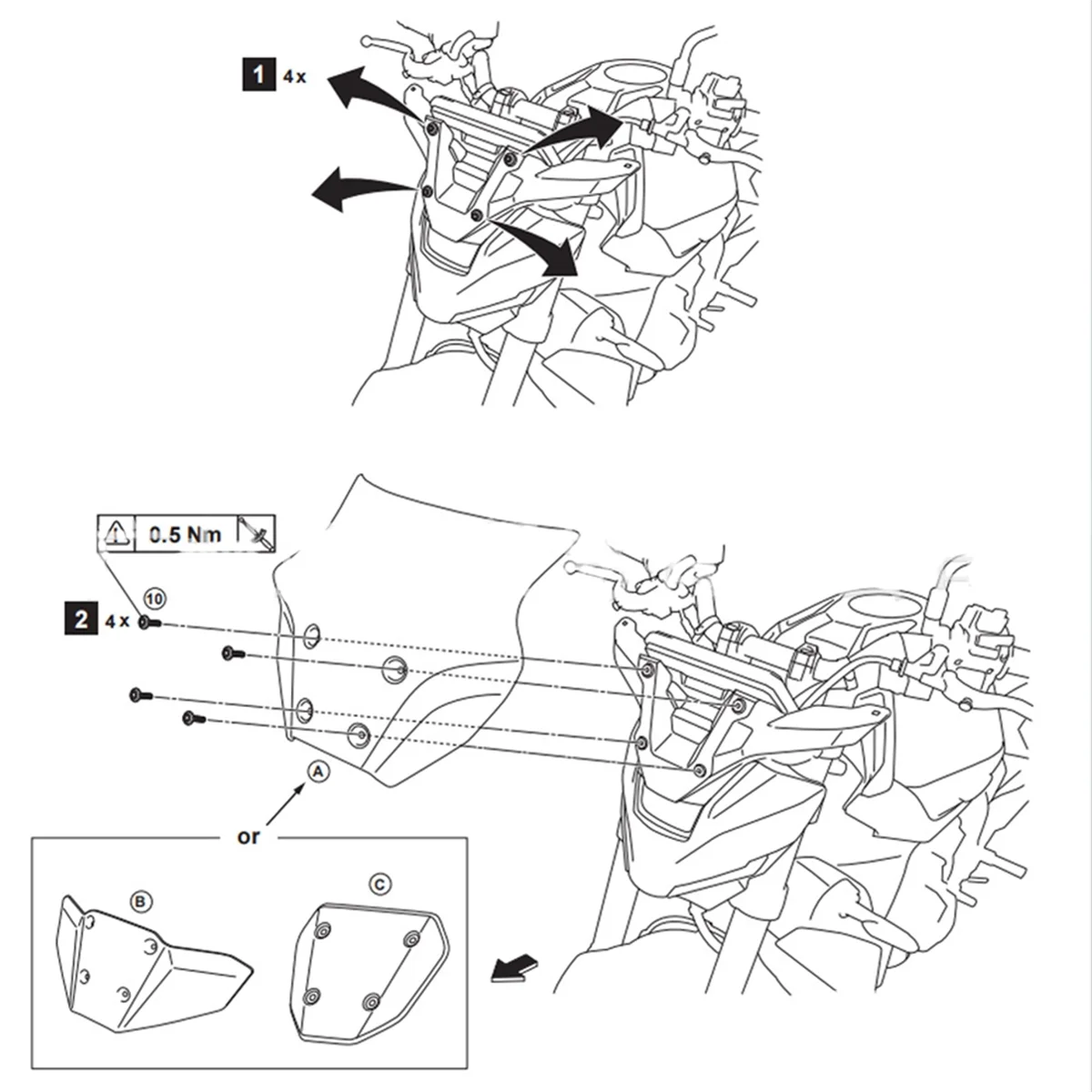 Windshield for MT-09 MT 09 Mt09 MT09 SP Visor Kit Mt-09 2024 Motorcycle Accessories Side Wind Screen Deflectors A