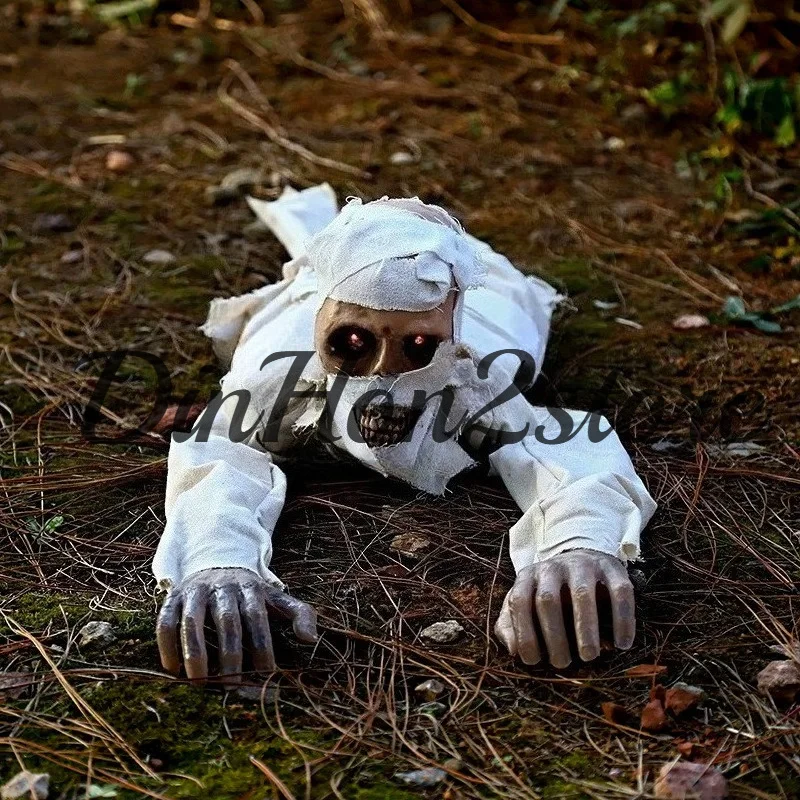 Halloween Decorations Crawling Ghost Electric Sounding Glow Mummy Skull Crawling Ghost Chamber Haunted House Horror Props