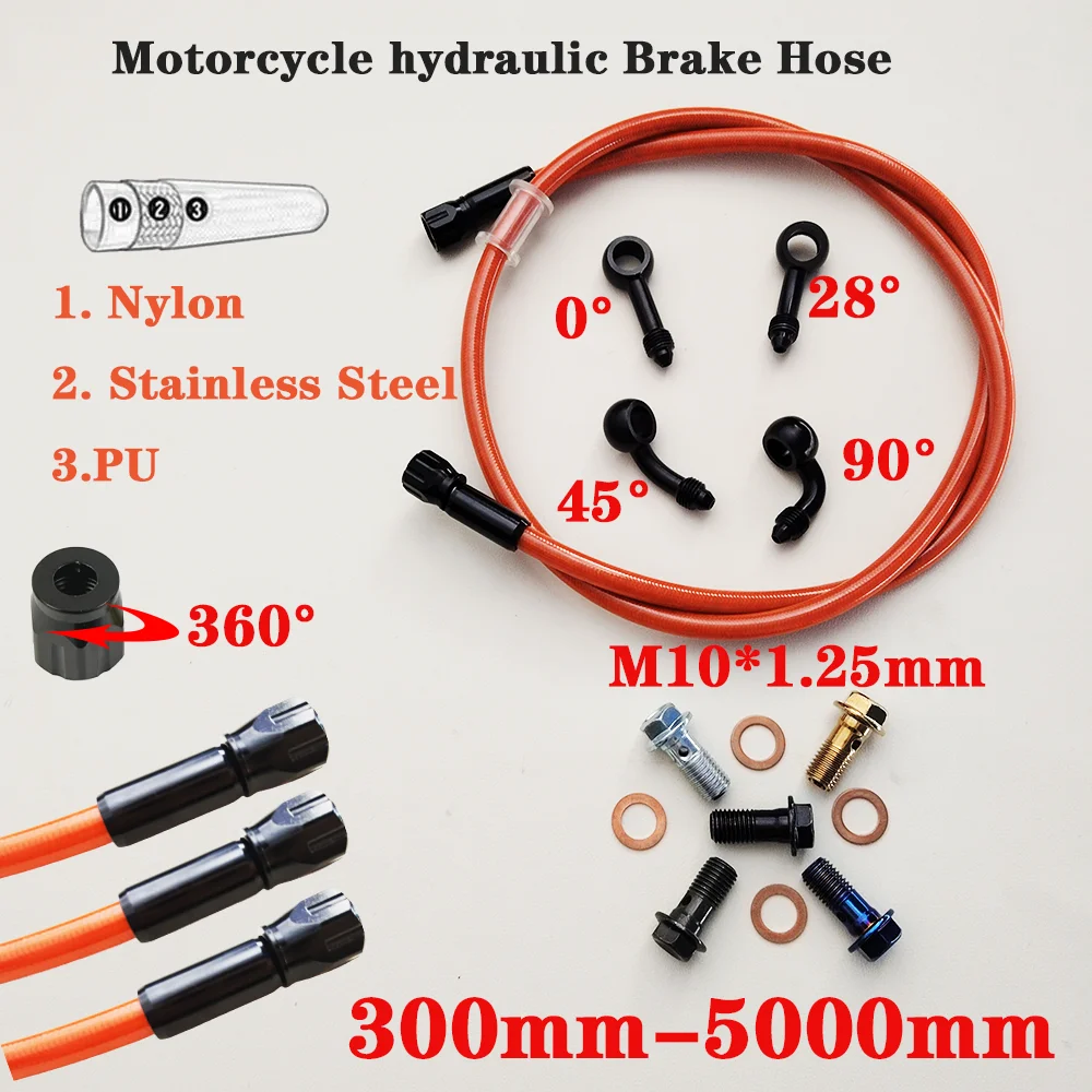 

AN3 Motorcycle Braided Brake Hose Hydraulic Clutch Tube Master Cylinder Brake Oil DOT Pipe Racing Motocross Dirt Pit Bike ATV