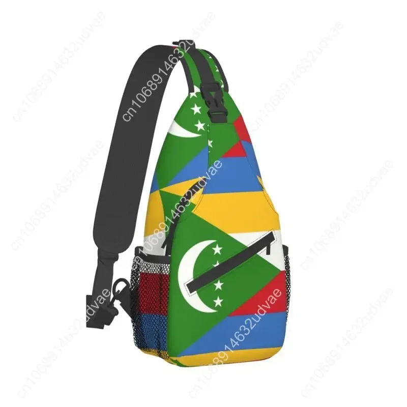 Fashion Flag Of The Comoros Sling Bag for Travel Hiking Men's Crossbody Chest Backpack Shoulder Daypack
