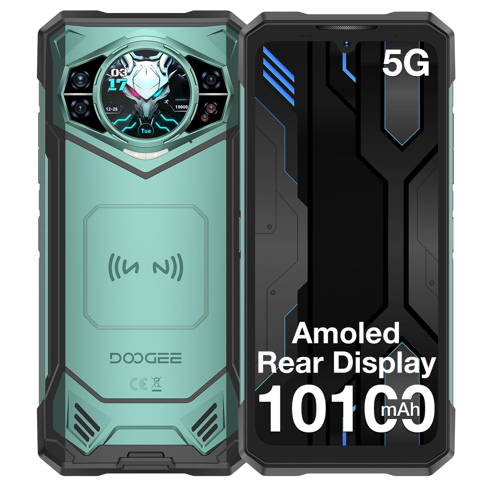 DOOGEE S200 X 5G Robuuste Telefoon 32GB+512GB, 6.72" FHD+ 120Hz IPS-scherm, 10100mAh batterij, Dimensity 7050, AI-mobiele telefoons