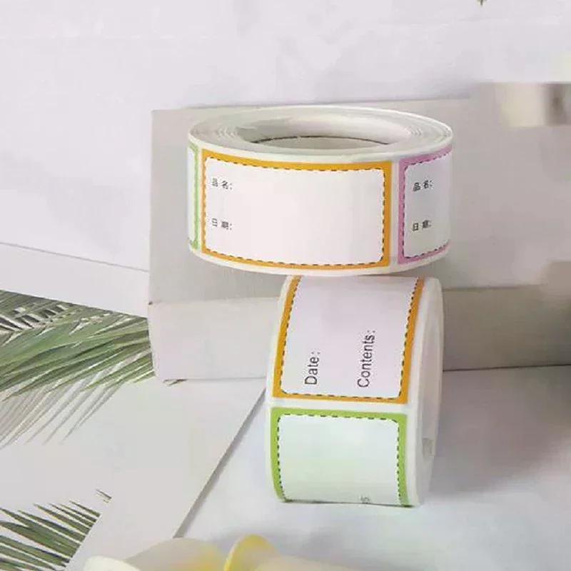 250Pcs/Roll Self-Adhesive Freezer Refrigerator Food Storage Paper Sticker Labels White Date Stickers For Home Storage Tags