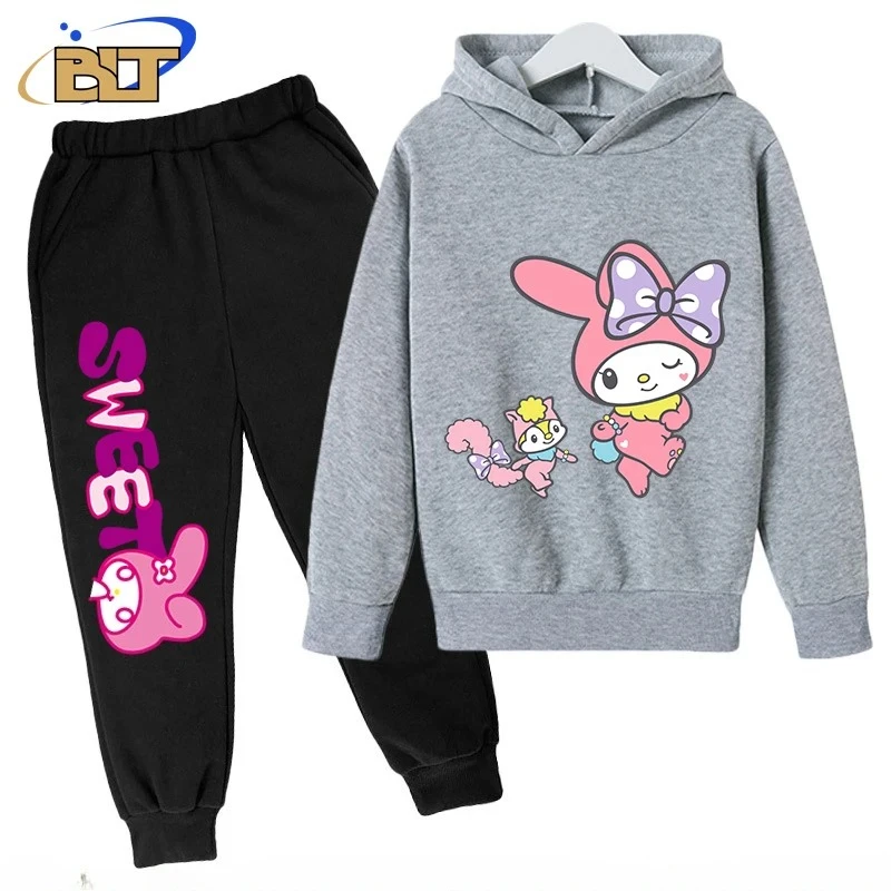 الأطفال الوالدين والطفل مجموعة 2-12Y الكبار/الأطفال نفس هوديي + السراويل الرياضية الكرتون طباعة صدى الأسرة السفر الزي #1