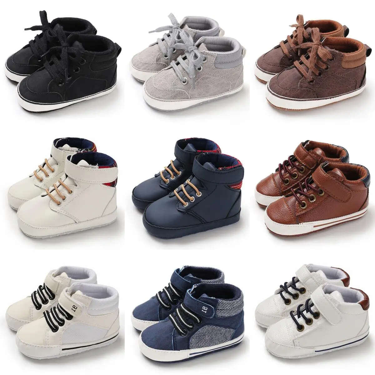 Baby Shoes Boys Newborn Baby Toddler Shoes Casual Comfort Cotton Sole Non-Slip PU Leather First Walkers Crawling Baby Shoes