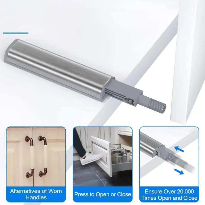 

1PC Cabinet Catches Push To Open Damper Catch Set For Door Drawer Cabinet Magnetic Push Latches Soft Closer Rebound Hardware